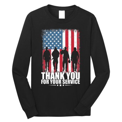 Thank You For Your Service Veteran Day Gift Long Sleeve Shirt