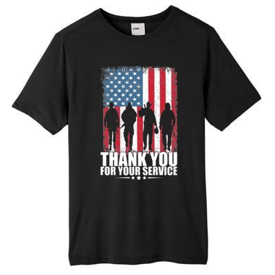 Thank You For Your Service Veteran Day Gift Tall Fusion ChromaSoft Performance T-Shirt