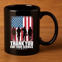 Thank You For Your Service Veteran Day Gift 11oz C Handle Ceramic Mug