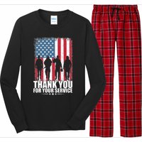 Thank You For Your Service Veteran Day Gift Long Sleeve Pajama Set