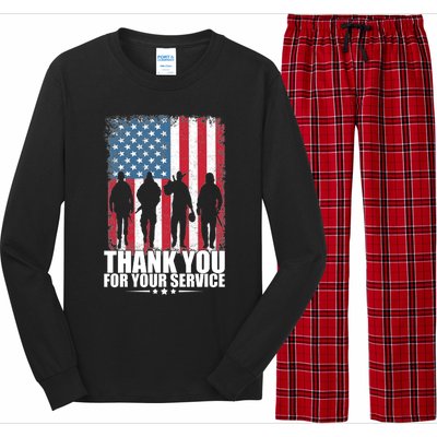 Thank You For Your Service Veteran Day Gift Long Sleeve Pajama Set