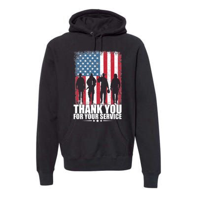 Thank You For Your Service Veteran Day Gift Premium Hoodie