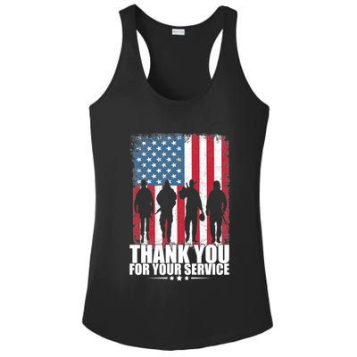 Thank You For Your Service Veteran Day Gift Ladies PosiCharge Competitor Racerback Tank