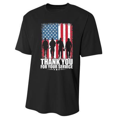 Thank You For Your Service Veteran Day Gift Performance Sprint T-Shirt