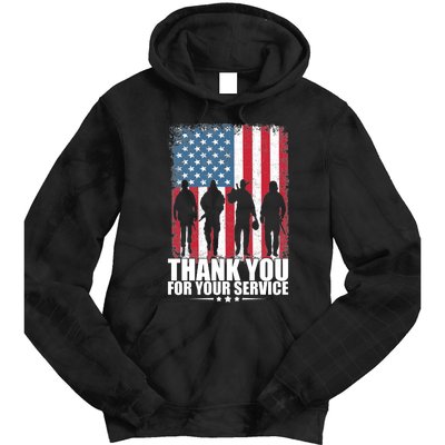 Thank You For Your Service Veteran Day Gift Tie Dye Hoodie