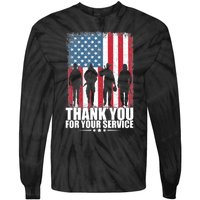 Thank You For Your Service Veteran Day Gift Tie-Dye Long Sleeve Shirt