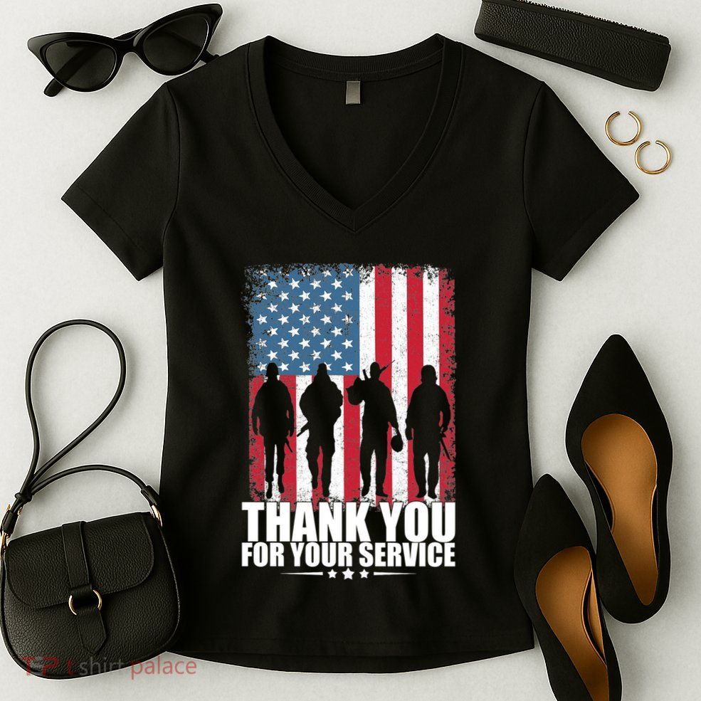 Thank You For Your Service Veteran Day Gift Women's V-Neck T-Shirt