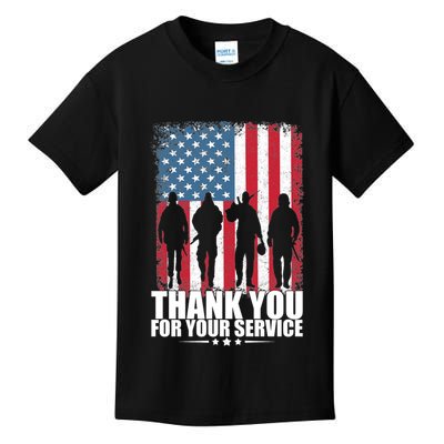 Thank You For Your Service Veteran Day Gift Kids T-Shirt