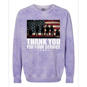 Thank You For Your Service Veteran Day Gift Colorblast Crewneck Sweatshirt