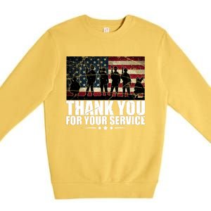 Thank You For Your Service Veteran Day Gift Premium Crewneck Sweatshirt