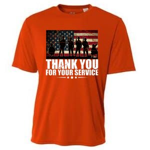 Thank You For Your Service Veteran Day Gift Cooling Performance Crew T-Shirt