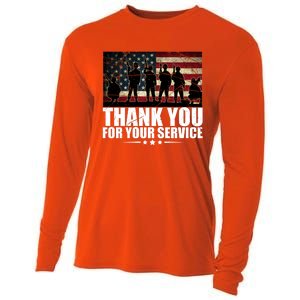 Thank You For Your Service Veteran Day Gift Cooling Performance Long Sleeve Crew