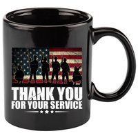 Thank You For Your Service Veteran Day Gift 11oz C Handle Ceramic Mug