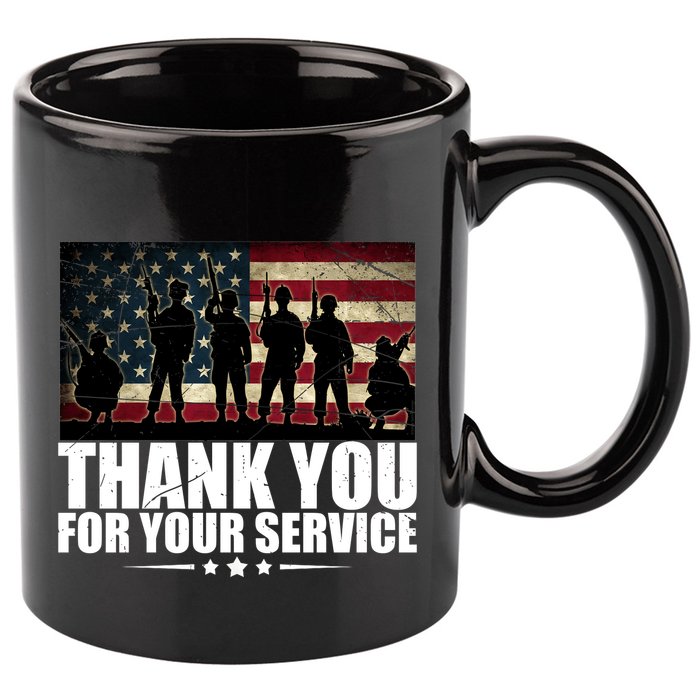 Thank You For Your Service Veteran Day Gift 11oz C Handle Ceramic Mug