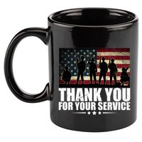 Thank You For Your Service Veteran Day Gift 11oz C Handle Ceramic Mug