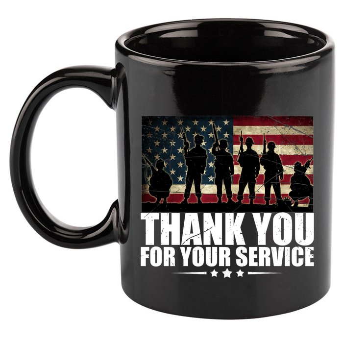 Thank You For Your Service Veteran Day Gift 11oz C Handle Ceramic Mug