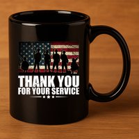 Thank You For Your Service Veteran Day Gift 11oz C Handle Ceramic Mug