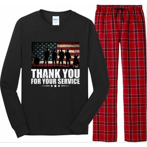 Thank You For Your Service Veteran Day Gift Long Sleeve Pajama Set