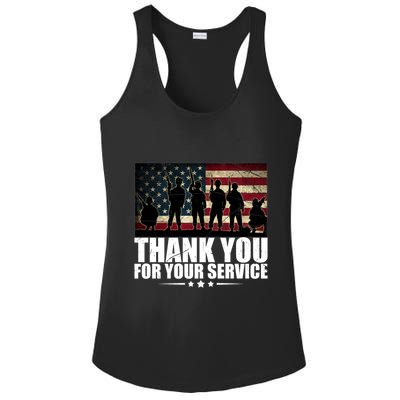 Thank You For Your Service Veteran Day Gift Ladies PosiCharge Competitor Racerback Tank