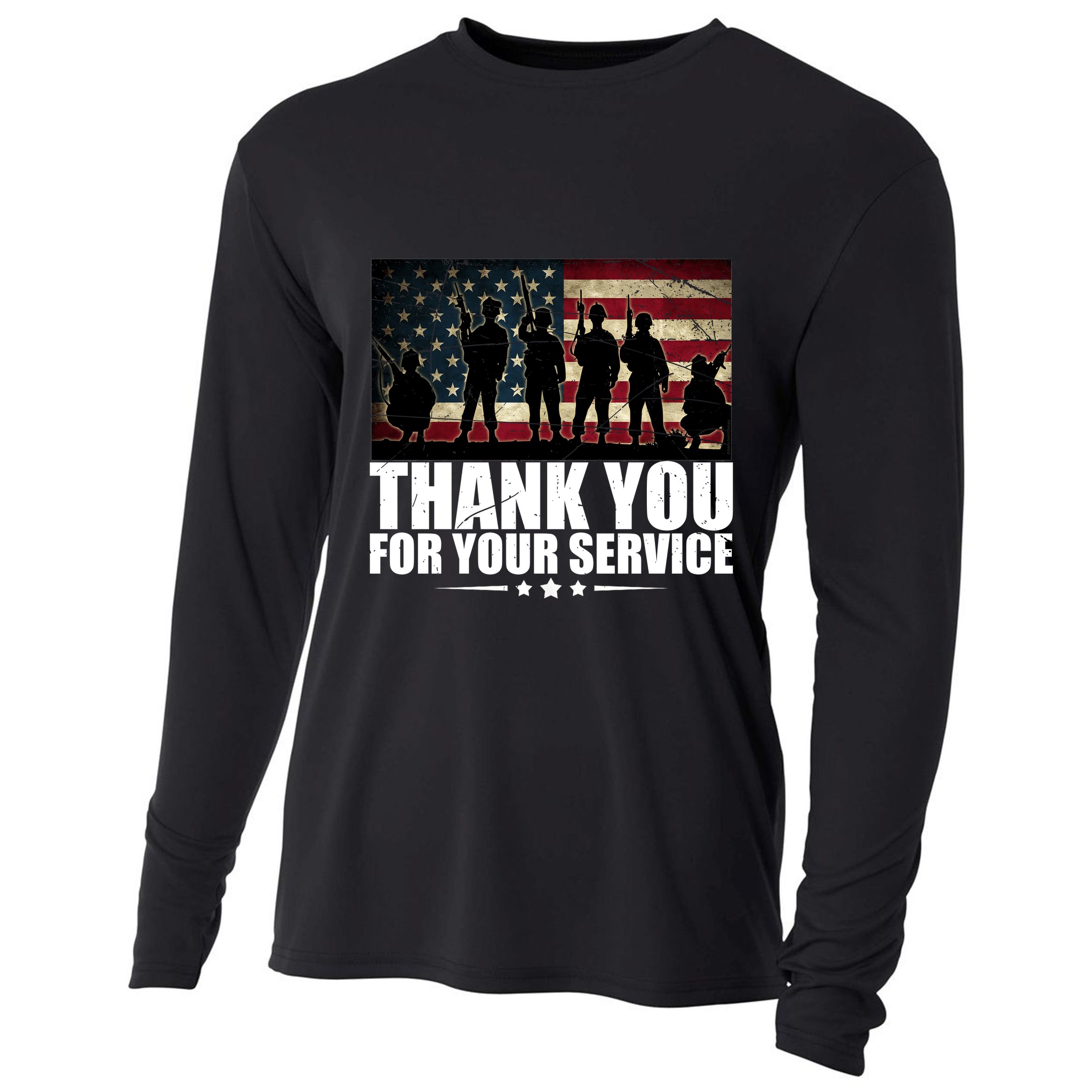 Thank You For Your Service Veteran Day Gift Cooling Performance Long Sleeve Crew