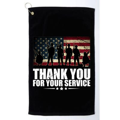 Thank You For Your Service Veteran Day Gift Golf Towel