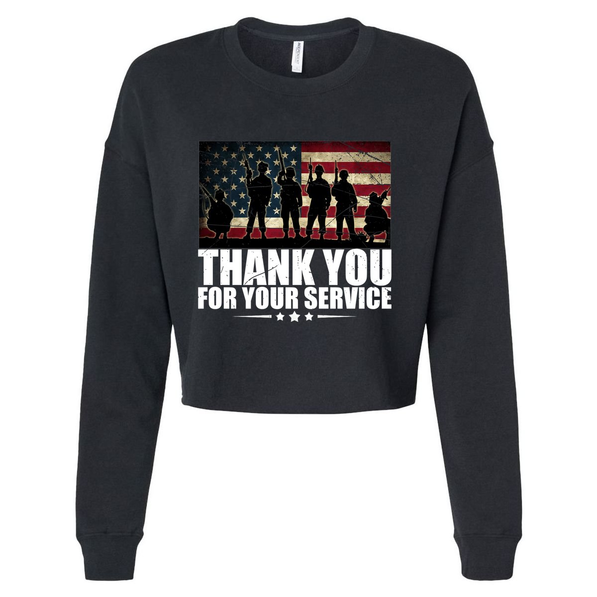 Thank You For Your Service Veteran Day Gift Cropped Pullover Crew