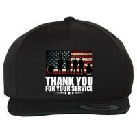 Thank You For Your Service Veteran Day Gift Wool Snapback Cap