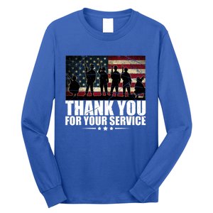 Thank You For Your Service Veteran Day Gift Long Sleeve Shirt