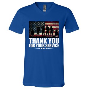 Thank You For Your Service Veteran Day Gift V-Neck T-Shirt