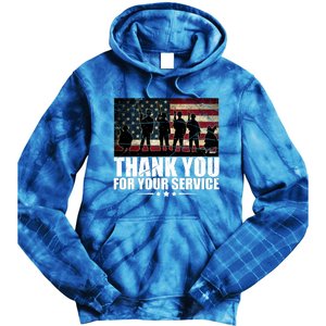 Thank You For Your Service Veteran Day Gift Tie Dye Hoodie