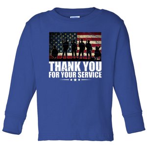 Thank You For Your Service Veteran Day Gift Toddler Long Sleeve Shirt