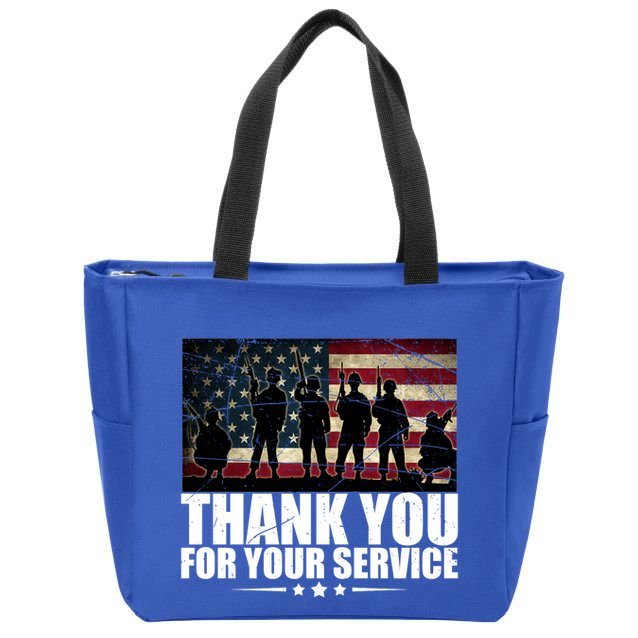 Thank You For Your Service Veteran Day Gift Zip Tote Bag