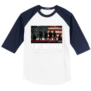 Thank You For Your Service Veteran Day Gift Baseball Sleeve Shirt