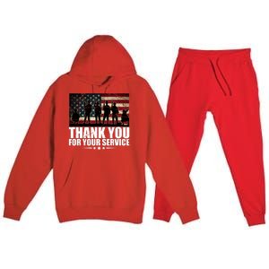 Thank You For Your Service Veteran Day Gift Premium Hooded Sweatsuit Set