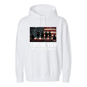 Thank You For Your Service Veteran Day Gift Garment-Dyed Fleece Hoodie