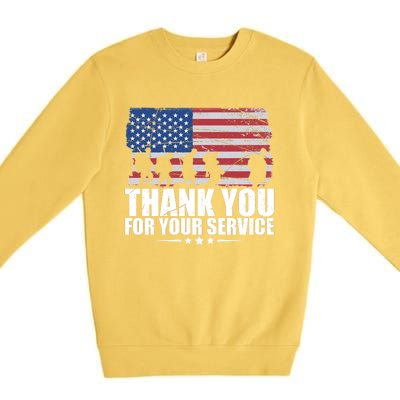 Thank You For Your Service Veteran Day Gift Premium Crewneck Sweatshirt