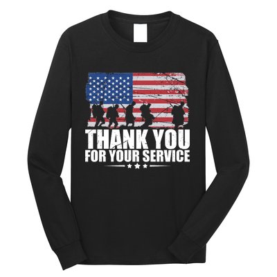 Thank You For Your Service Veteran Day Gift Long Sleeve Shirt