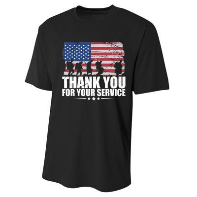 Thank You For Your Service Veteran Day Gift Performance Sprint T-Shirt