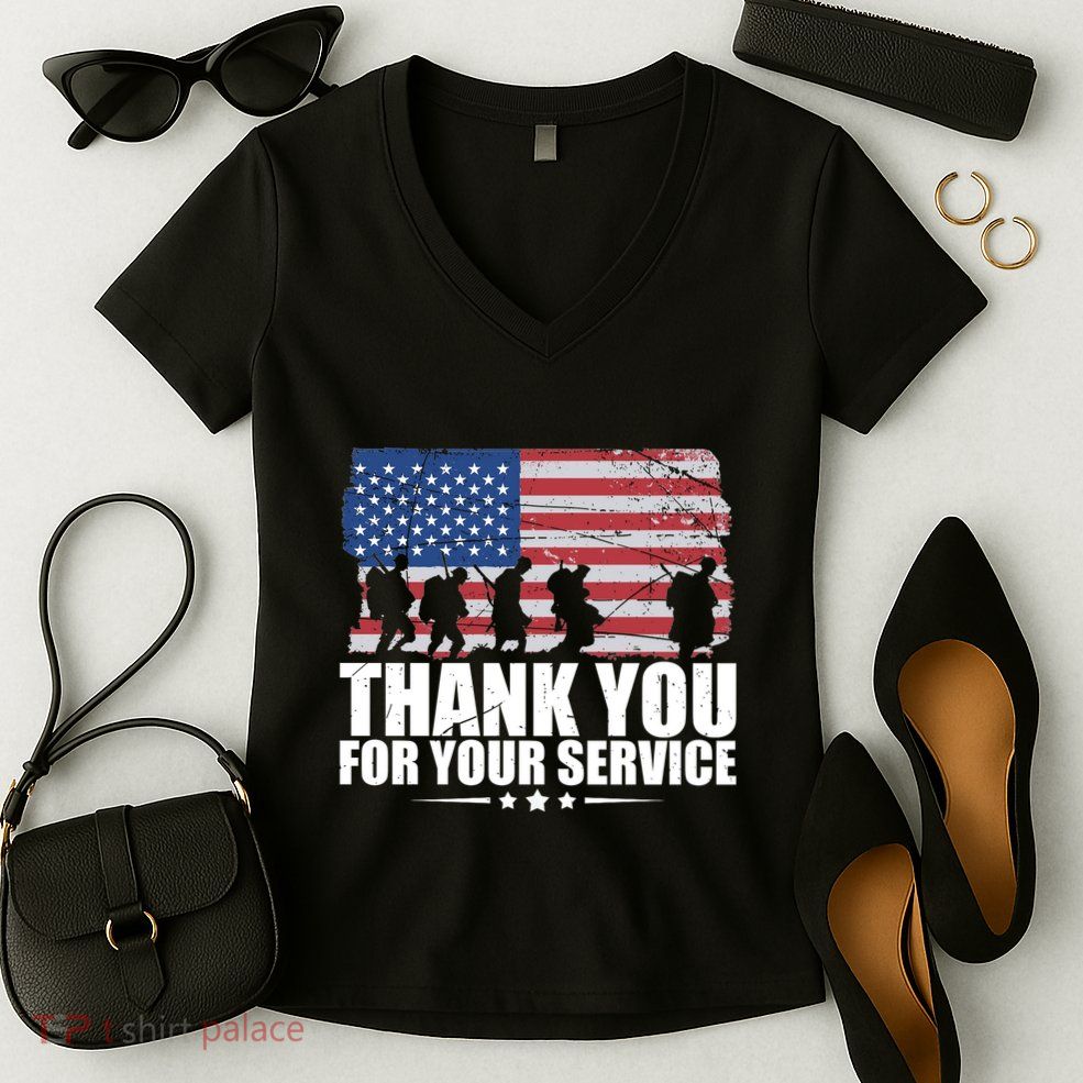 Thank You For Your Service Veteran Day Gift Women's V-Neck T-Shirt