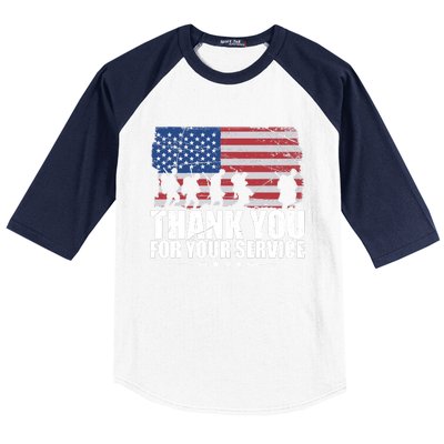 Thank You For Your Service Veteran Day Gift Baseball Sleeve Shirt