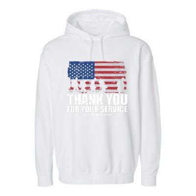 Thank You For Your Service Veteran Day Gift Garment-Dyed Fleece Hoodie