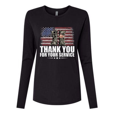 Thank You For Your Service Veteran Day Gift Womens Cotton Relaxed Long Sleeve T-Shirt