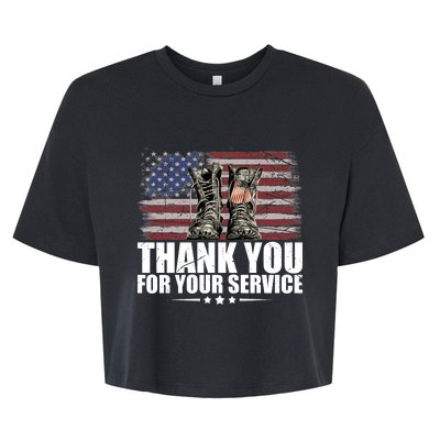 Thank You For Your Service Veteran Day Gift Bella+Canvas Jersey Crop Tee