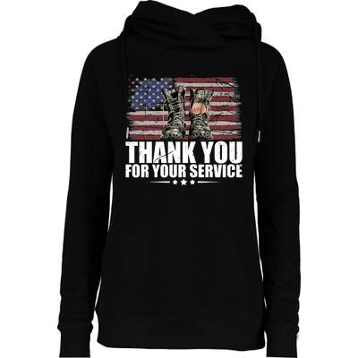 Thank You For Your Service Veteran Day Gift Womens Funnel Neck Pullover Hood