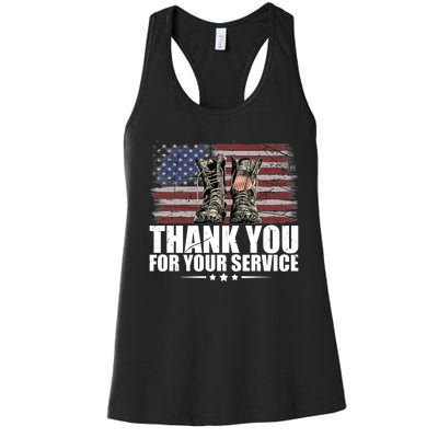 Thank You For Your Service Veteran Day Gift Women's Racerback Tank