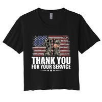 Thank You For Your Service Veteran Day Gift Women's Crop Top Tee