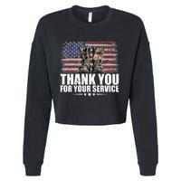 Thank You For Your Service Veteran Day Gift Cropped Pullover Crew