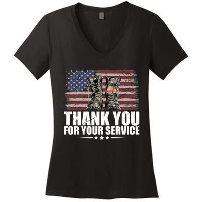 Thank You For Your Service Veteran Day Gift Women's V-Neck T-Shirt