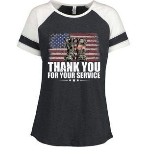 Thank You For Your Service Veteran Day Gift Enza Ladies Jersey Colorblock Tee