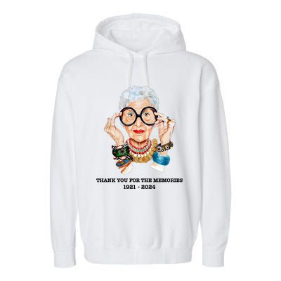 Thank You For The Memories Iris Apfel Garment-Dyed Fleece Hoodie